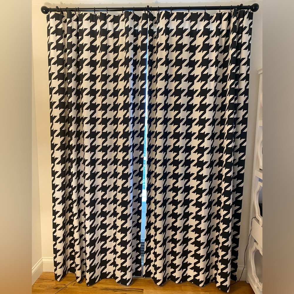 4 Houndstooth blackout curtains